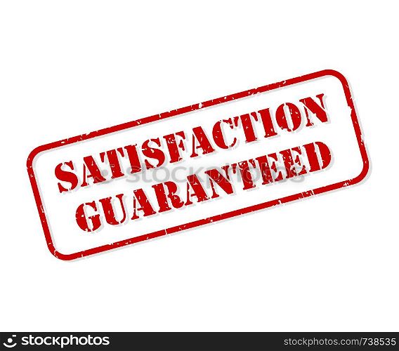 Satisfaction guaranteed red rubber stamp vector isolated