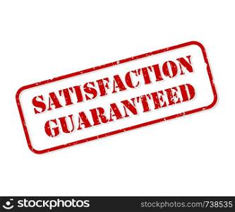 Satisfaction guaranteed red rubber stamp vector isolated