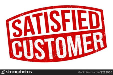 Satisfied customer grunge rubber st&on white background, vector illustration 