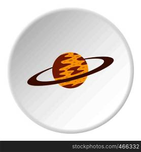 Saturn icon in flat circle isolated on white background vector illustration for web. Saturn icon circle