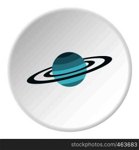 Saturn icon in flat circle isolated vector illustration for web. Saturn icon circle
