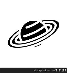 saturn planet glyph icon vector. saturn planet sign. isolated symbol illustration. saturn planet glyph icon vector illustration