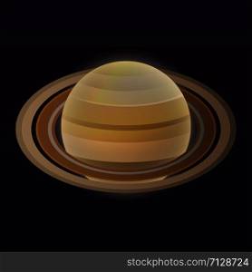 Saturn planet icon. Isometric of saturn planet vector icon for web design isolated on black background. Saturn planet icon, isometric style
