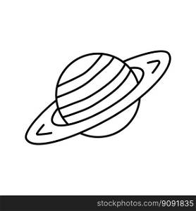 saturn planet line icon vector. saturn planet sign. isolated contour symbol black illustration. saturn planet line icon vector illustration