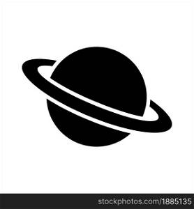 saturn - planet - space icon vector design template in white background