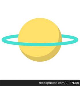 Saturn planet with ring around brochure element design. Gas giant. Vector illustration with empty copy space for text. Editable shapes for poster decoration. Creative and customizable frame. Saturn planet with ring around brochure element design