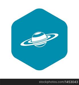 Saturn rings icon. Simple illustration of Saturn rings vector icon for web. Saturn rings icon, simple style