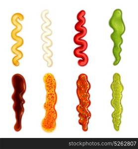 Sauce Blobs In Different Forms . Colorful set of sauce blobs in different forms in cartoon style isolated vector illustration