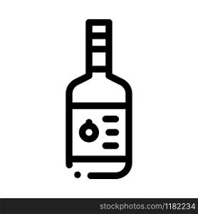 Sauce Bottle Icon Vector. Outline Sauce Bottle Sign. Isolated Contour Symbol Illustration. Sauce Bottle Icon Vector Outline Illustration