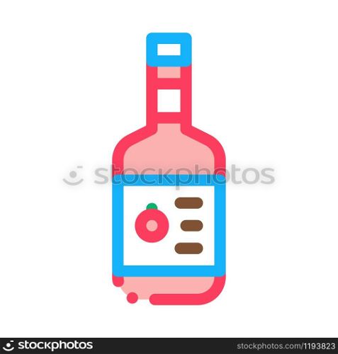 Sauce Bottle Icon Vector. Outline Sauce Bottle Sign. Isolated Contour Symbol Illustration. Sauce Bottle Icon Vector Outline Illustration