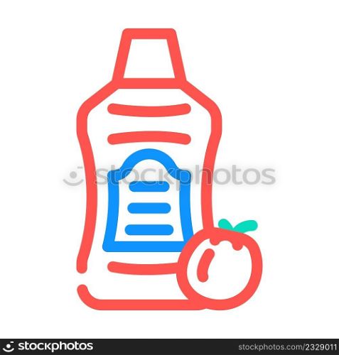 sauce natural tomato bottle color icon vector. sauce natural tomato bottle sign. isolated symbol illustration. sauce natural tomato bottle color icon vector illustration