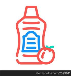 sauce natural tomato bottle color icon vector. sauce natural tomato bottle sign. isolated symbol illustration. sauce natural tomato bottle color icon vector illustration