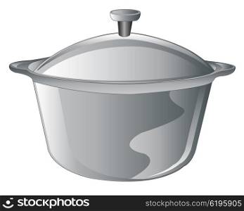 Saucepan on white. Saucepan for prepareof meal on white background is insulated