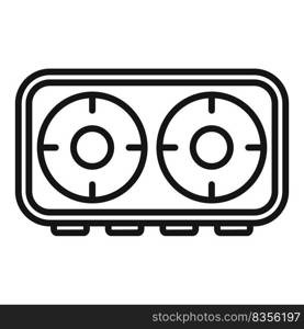 Saucepan stove icon outline vector. Gas cooker. Cooking pot. Saucepan stove icon outline vector. Gas cooker
