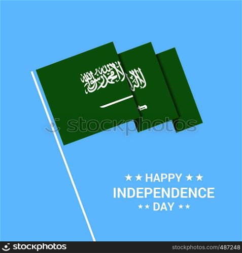 Saudi Arabia Independence day typographic design with flag vector