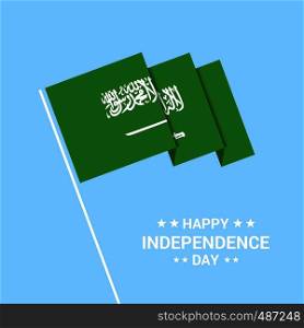 Saudi Arabia Independence day typographic design with flag vector