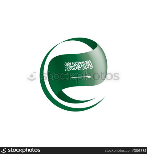 Saudi Arabia national flag, vector illustration on a white background. Saudi Arabia flag, vector illustration on a white background