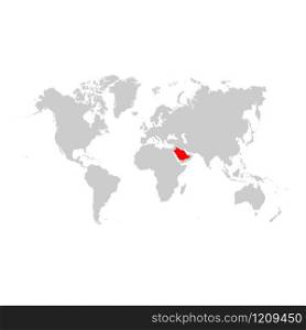 Saudi Arabia on world map