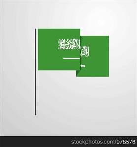 Saudi Arabia waving Flag design vector