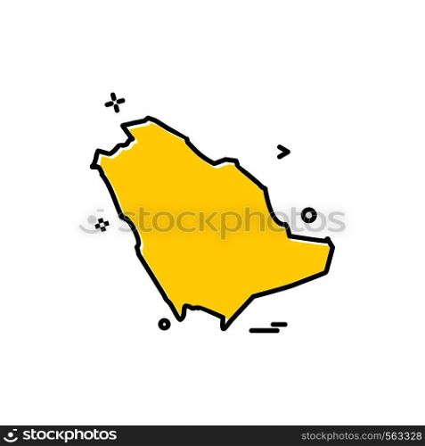 Saudia arabia map icon design vector