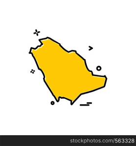 Saudia arabia map icon design vector