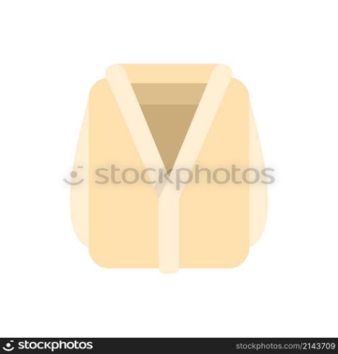 Sauna bathrobe icon. Flat illustration of sauna bathrobe vector icon isolated on white background. Sauna bathrobe icon flat isolated vector