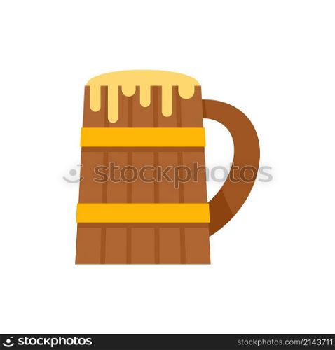 Sauna beer mug icon. Flat illustration of sauna beer mug vector icon isolated on white background. Sauna beer mug icon flat isolated vector