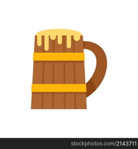 Sauna beer mug icon. Flat illustration of sauna beer mug vector icon isolated on white background. Sauna beer mug icon flat isolated vector