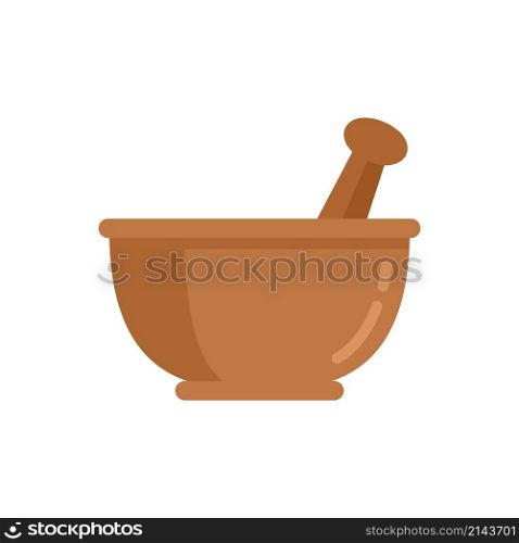 Sauna bowl plant icon. Flat illustration of sauna bowl plant vector icon isolated on white background. Sauna bowl plant icon flat isolated vector