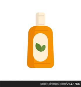 Sauna oil bottle icon. Flat illustration of sauna oil bottle vector icon isolated on white background. Sauna oil bottle icon flat isolated vector