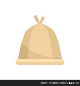 Sauna textile hat icon. Flat illustration of sauna textile hat vector icon isolated on white background. Sauna textile hat icon flat isolated vector