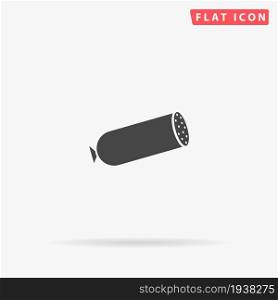 Sausage flat vector icon. Hand drawn style design illustrations.. Sausage flat vector icon