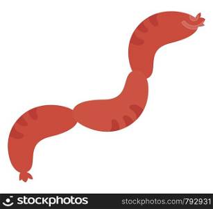 Sausage, illustration, vector on white background.