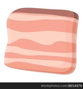 Sausage lard icon cartoon vector. Pork meat. Raw beef. Sausage lard icon cartoon vector. Pork meat