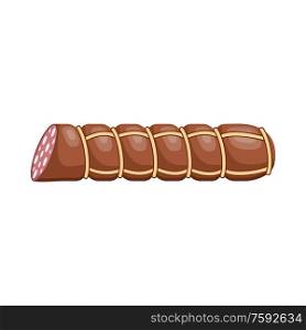 Sausage on a white background. Vector illustration