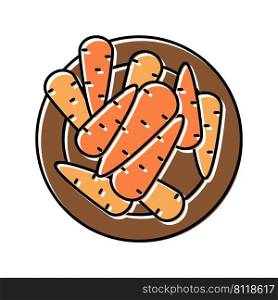 sauteed carrot color icon vector. sauteed carrot sign. isolated symbol illustration. sauteed carrot color icon vector illustration