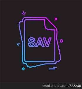 SAV file type icon design vector