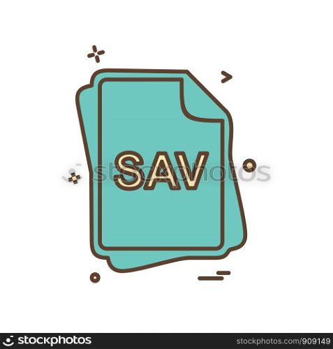 SAV file type icon design vector