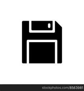 Save black glyph ui icon. Floppy. Digital storage. Simple filled line element. User interface design. Silhouette symbol on white space. Solid pictogram for web, mobile. Isolated vector illustration. Save black glyph ui icon