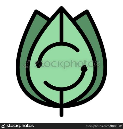 Save clean energy icon outline vector. Eco ecology. Bio globe color flat. Save clean energy icon vector flat