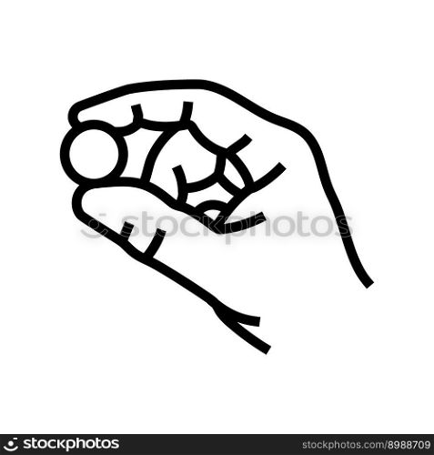 save coin hand line icon vector. save coin hand sign. isolated contour symbol black illustration. save coin hand line icon vector illustration