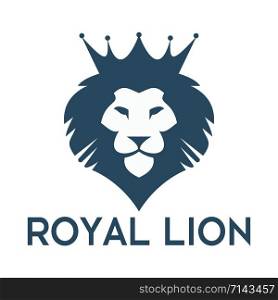 Save Download Preview Lion head with crown vector logo design.