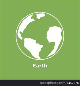 Save Earth Planet and the world with globe. World environment day. flat minimal style.