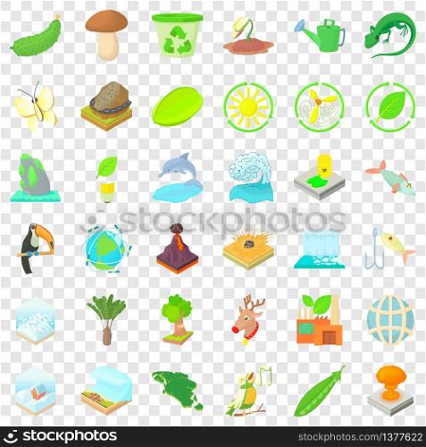 Save ecology icons set. Cartoon style of 36 save ecology vector icons for web for any design. Save ecology icons set, cartoon style