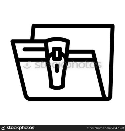 save file in folder line icon vector. save file in folder sign. isolated contour symbol black illustration. save file in folder line icon vector illustration