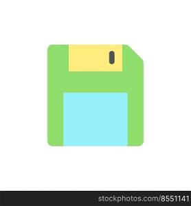Save flat color ui icon. Floppy disk. Digital storage and memory. Electronic device. Simple filled element for mobile app. Colorful solid pictogram. Vector isolated RGB illustration. Save flat color ui icon