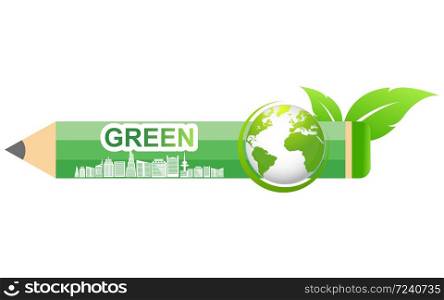 Save Nature and ecology concept with eco cityscape stock vector