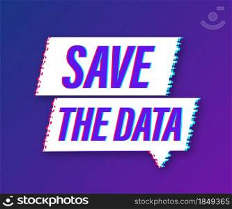 Save the date. Badge, mark on megaphone. Glitch icon. Flat vector stock illustrations on white background. Save the date. Badge, mark on megaphone. Glitch icon. Flat vector stock illustrations on white background.