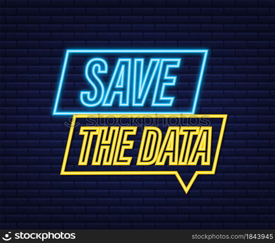 Save the date. Badge, mark on megaphone. Neon icon. Flat vector stock illustrations. Save the date. Badge, mark on megaphone. Neon icon. Flat vector stock illustrations.