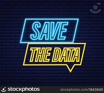 Save the date. Badge, mark on megaphone. Neon icon. Flat vector stock illustrations. Save the date. Badge, mark on megaphone. Neon icon. Flat vector stock illustrations.